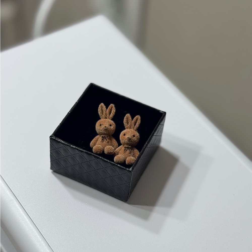 Charming Brown Bunny Earrings